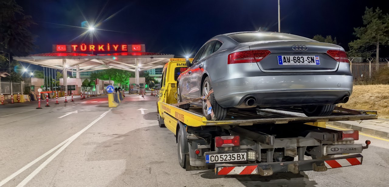 Car towing after accident